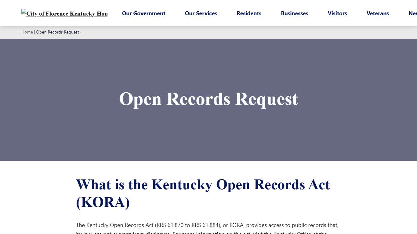 Open Records Request - City of Florence