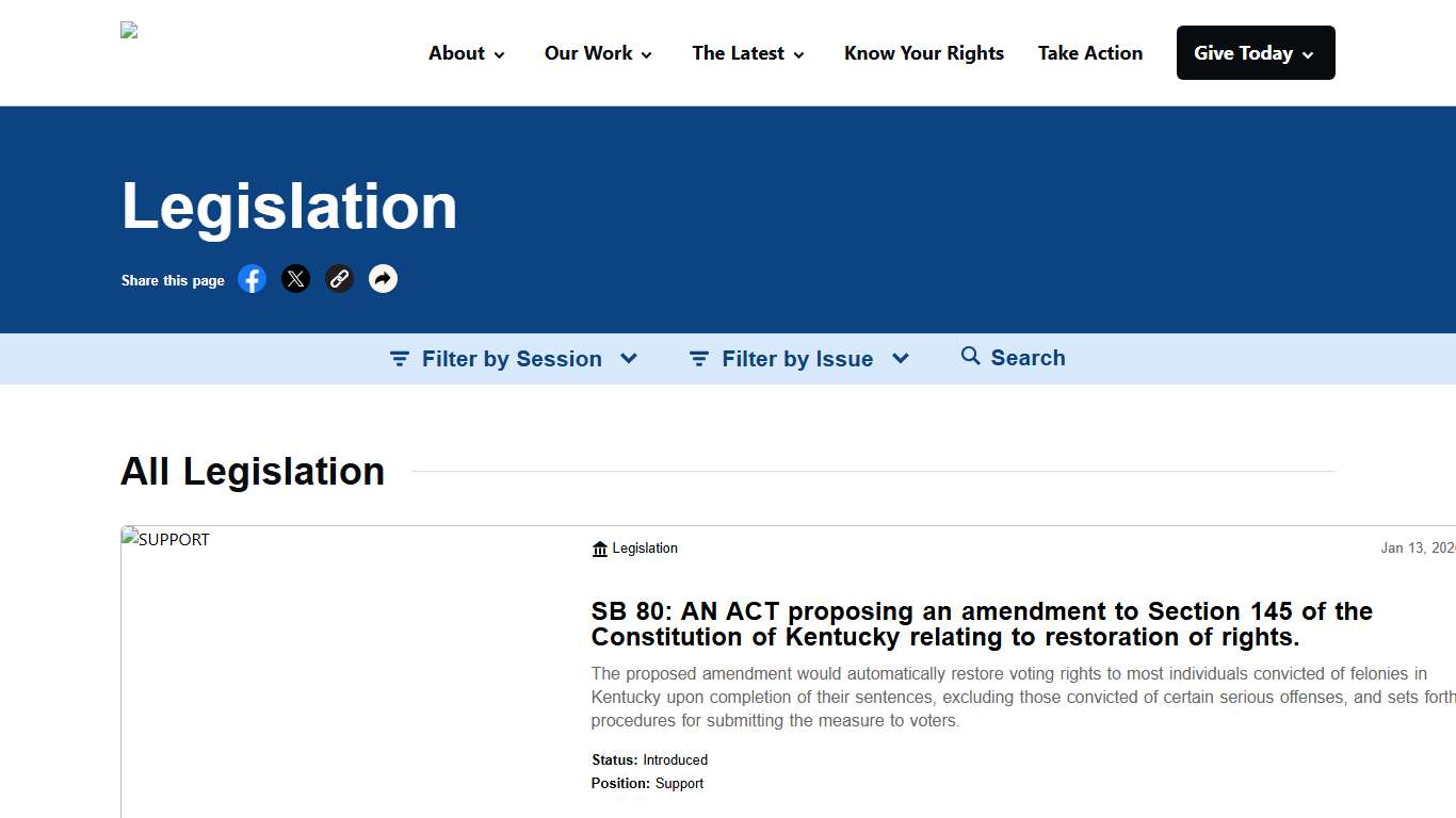 Legislation - ACLU Kentucky