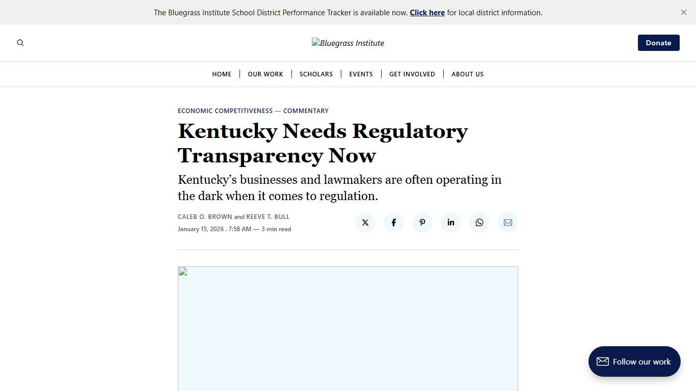 Kentucky Needs Regulatory Transparency Now